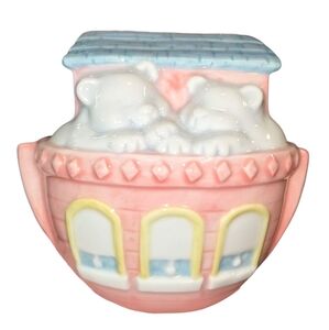 C.R. Gibson/Cathy Heck Noah's Ark Pastel‎ Color Ceramic Nightlight 4.25"X4"X2.5"